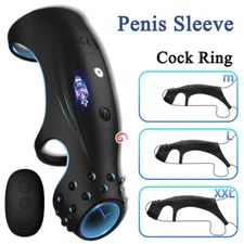 Electric Penis-Extender Stretcher Sleeve Penis Enhancer Enlarger Men Recharge