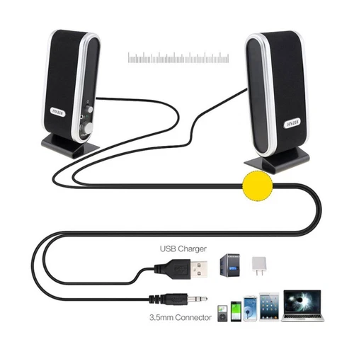 New PC Computer Speakers 2.0 Stereo USB 3.5 mm Jack Desktop Laptop Clear Sound - Bild 9 von 13