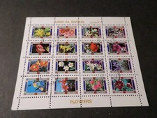 UMM AL QIWAIN, BLOC timbre FLEURS, FLOWERS, oblitéré, VF used STAMPS