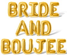 BRIDE AND BOUJEE Letter Balloon Banner - Bachelorette Party Supply Decorations
