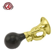 ALTALINE Bicycle/Bike Universal Horn Bugle 7-1/4" Long Gold With Clamp