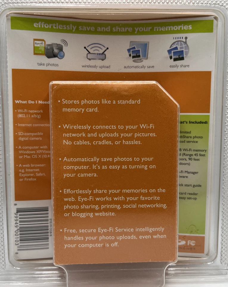 EYE - Fi Connect 2GB SDHC Wireless Flash Memory Card. NEW FREE SHIPPING - Image 4 of 4