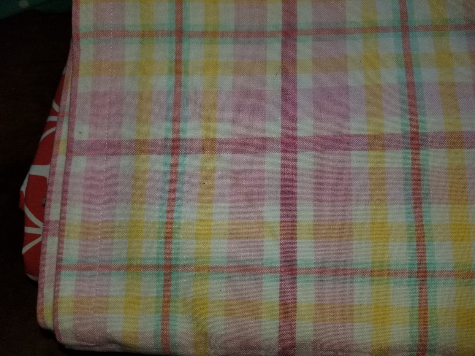 Pottery Barn Kids "Pink/Yellow Plaid" Fabric Shower Curtain eBay