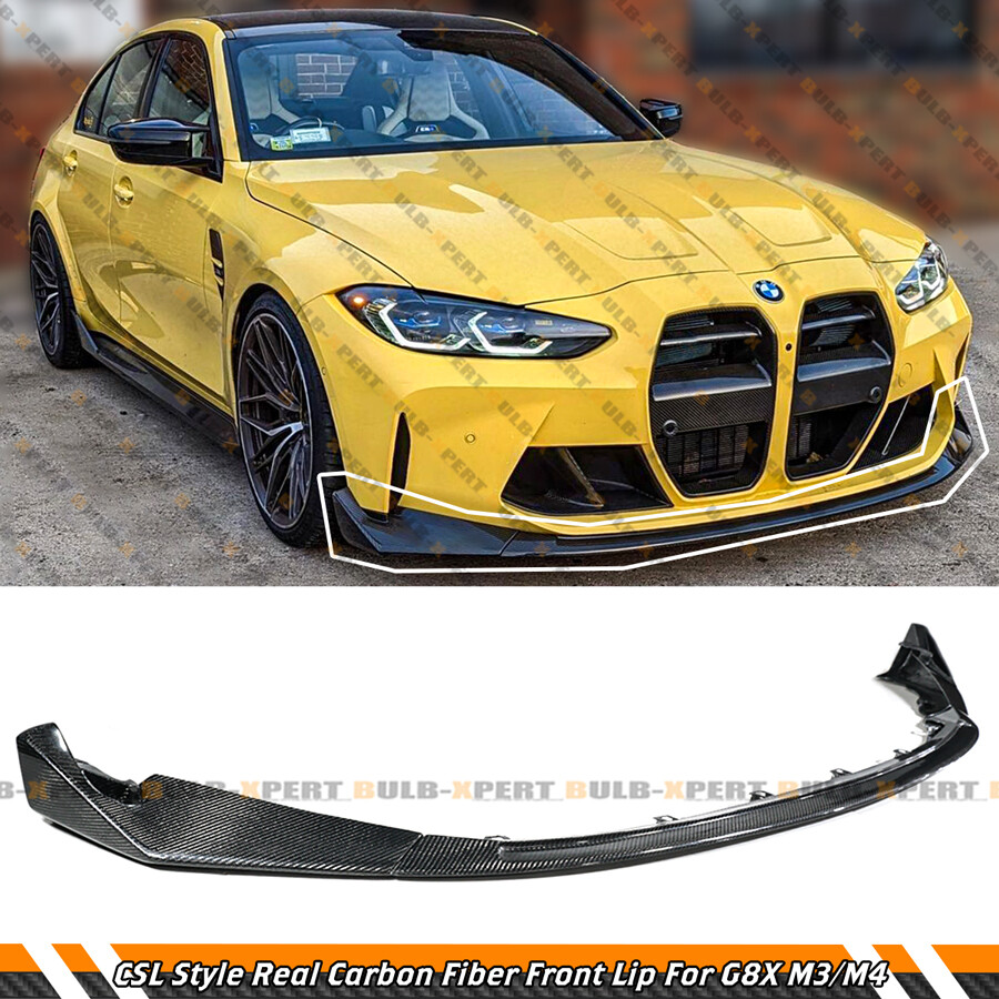 For BMW G80 M3 G82 G83 M4 21-24 CSL Style Carbon Fiber Front Bumper Lip Splitter