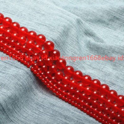 15-Inch Strand Of Natural Deep Red Jade Gemstone Round Beads - 4/6/8/10mm Faceted Loose Beads