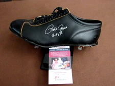 PETE ROSE # 4256 HIT KING REDS SIGNED AUTO VINTAGE SPOT-BILT METAL CLEATS JSA
