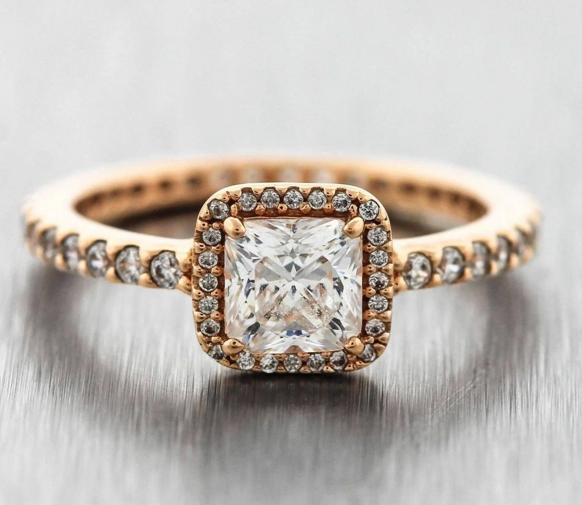 GENUINE S 925 ROSE GOLD CLASSIC TIMELESS ELEGANCE RING SIZE 60 SALE PRICE