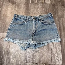 Vintage Levi's Orange Tab Distressed Short Shorts 80s Cut Off Light Wash 30