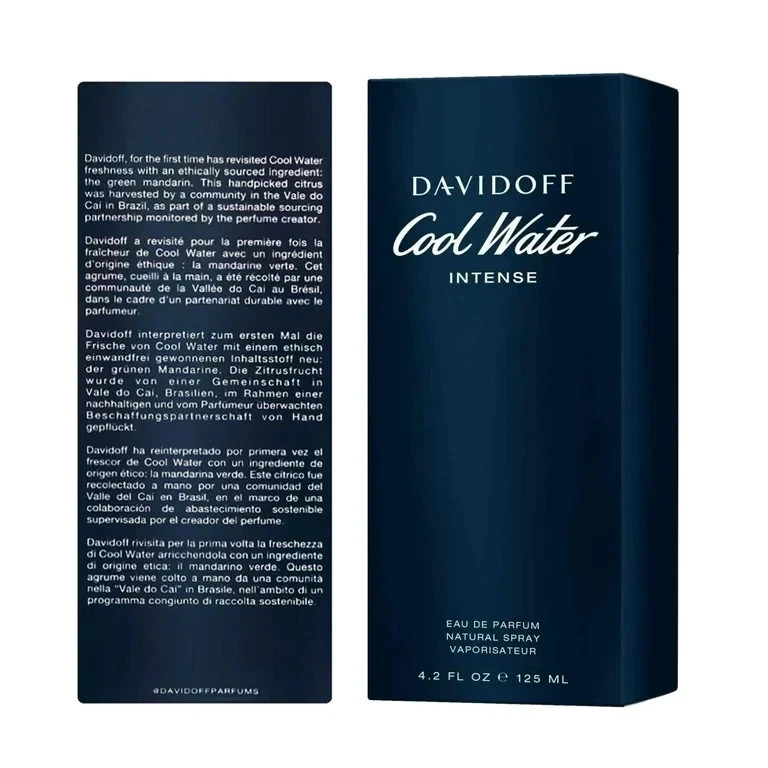 COOL WATER INTENSE-DAVIDOFF-MEN-EDP-SPRAY-4.2 OZ-125 ML-AUTHENTIC