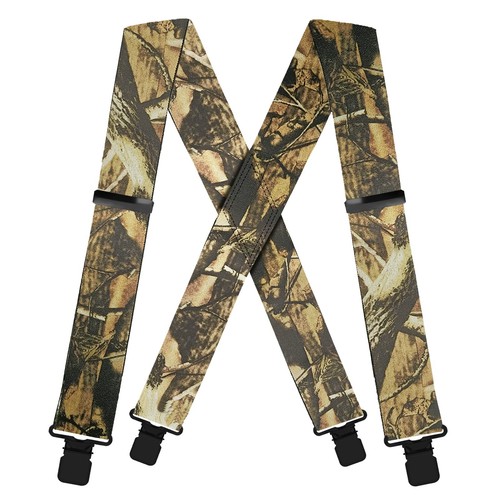 Men's Suspenders Heavy Duty Clips for Jeans Camouflage Clip-End Big and Tall ...