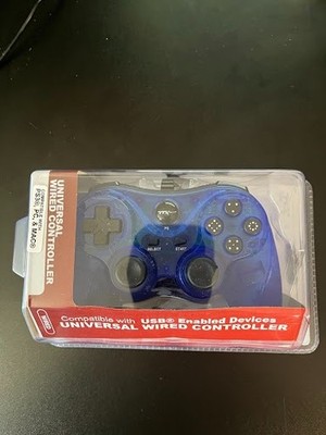 TTX Tech Universal Wired Controller Clear Blue PS3 PC Mac USB Brand New Sealed