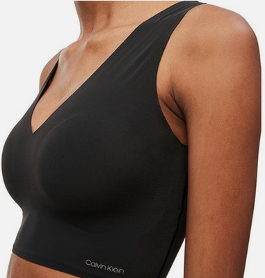 Calvin Klein Women's Invisibles Lightly Lined V-Neck Bralette - Black XSMALL