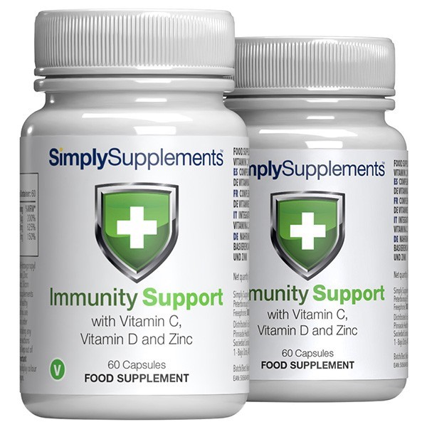 Vitamina C, D e zinco - 120 Capsule - Adatto ai vegani - Simply Supplements