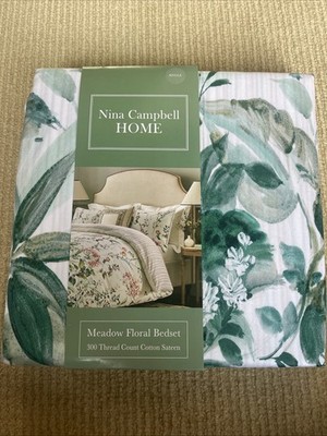 Nina Campbell Home Meadow Floral Einzelbettgarnitur 300 Fadenzahl Baumwollsatin