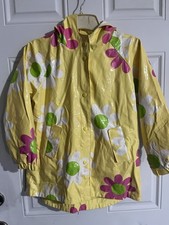 Children s Place Girls Hooded Rain Coat With Daisy s 7/8
