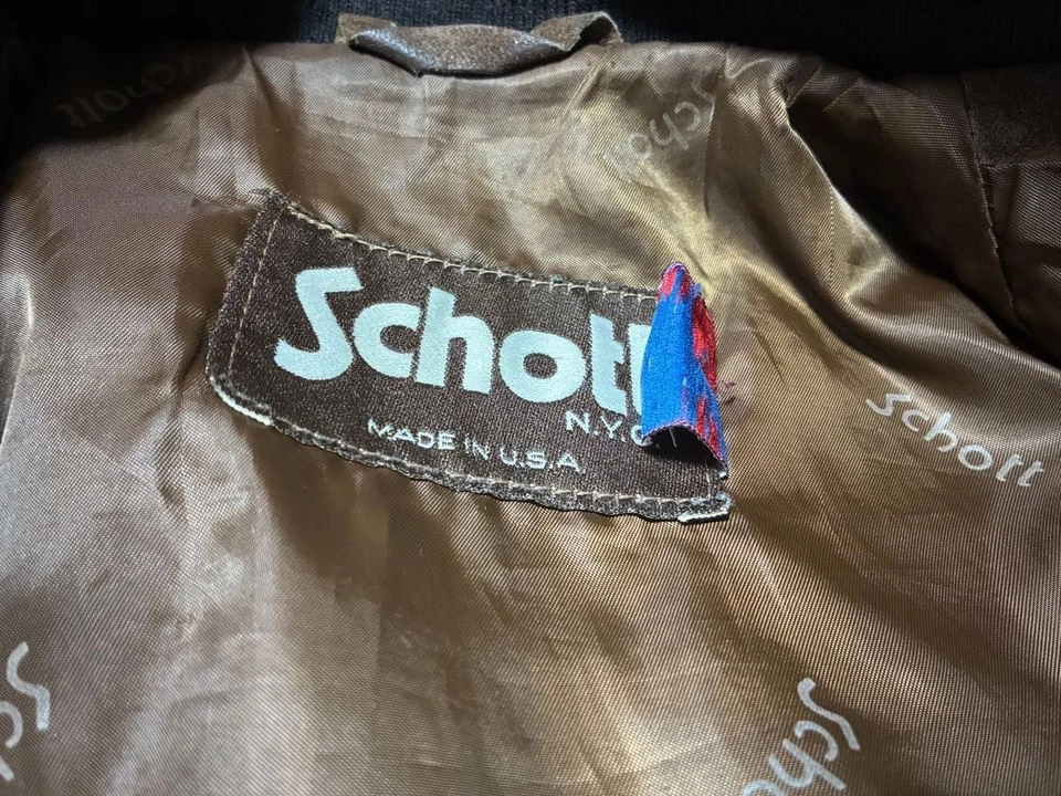 Men's Wear Schott Schott suede bomber jacket brown made in America - Image 3 of 3