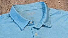 IZOD Men’s Golf Polo Shirt Size XL | Heathered Aqua Blue | Breezy & Lightweight