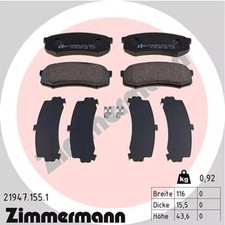 Bremsbelagsatz hinten ZIMMERMANN 21947.155.1 TOYOTA LAND CRUISER 90 (_J9_)