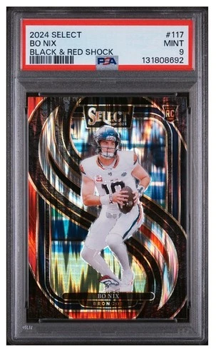 2024 Panini Select BO NIX 117 Black/Red Shock Prism Psa9  ROOKIE NFL BRONCOS 😎