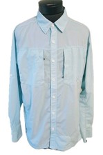 Simms G4 Fishing Shirt Men’s Large Blue Ripstop Button-Up Vented Lightweight