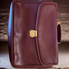 JACK GEORGES Men's Brown Leather Briefcase 16"x 12"x 5"