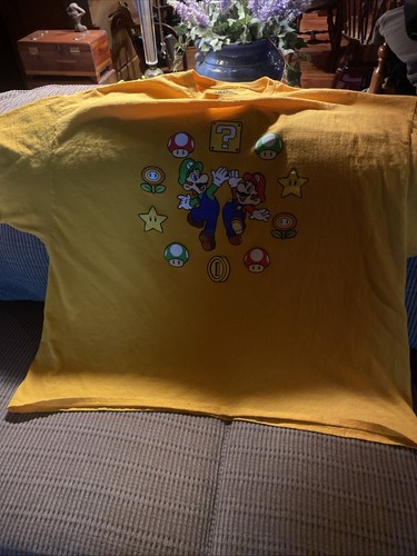 Super Mario Brothers Mens Super Mario White Shirt 5XL