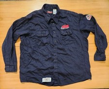 Bulwark FR Button Up Shirt Men  s XXL Blue CAT2 2112 Flame Resistant Long Sleeve