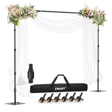 EMART Backdrop Stand,10x10ft WxH Adjustable Photo Background 10x10ft, Black