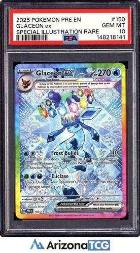 Pokemon 2025 Glaceon ex 150/131 SIR Prismatic Evolutions GEM MINT PSA 10