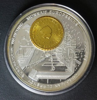 LIBERIA 1 Dollar 2002 Proof Silver Plated Copper European Currency A1