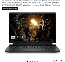 Alienware M15 R6 15.6 QHD 240Hz i7-11800H 32G...