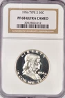 1956 Franklin Half Dollar Proof NGC PF 68 ULTRA CAMEO PR 68 DCAM Old Holder 50C