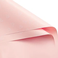 20 Sheets Flower Wrapping Paper 22.8-inch White Pink Love Water-Resistant