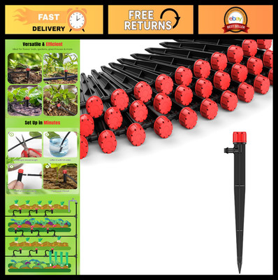 100 Pcs Adjustable 360° Drip Irrigation Emitters, Garden Watering Drippers, Spri