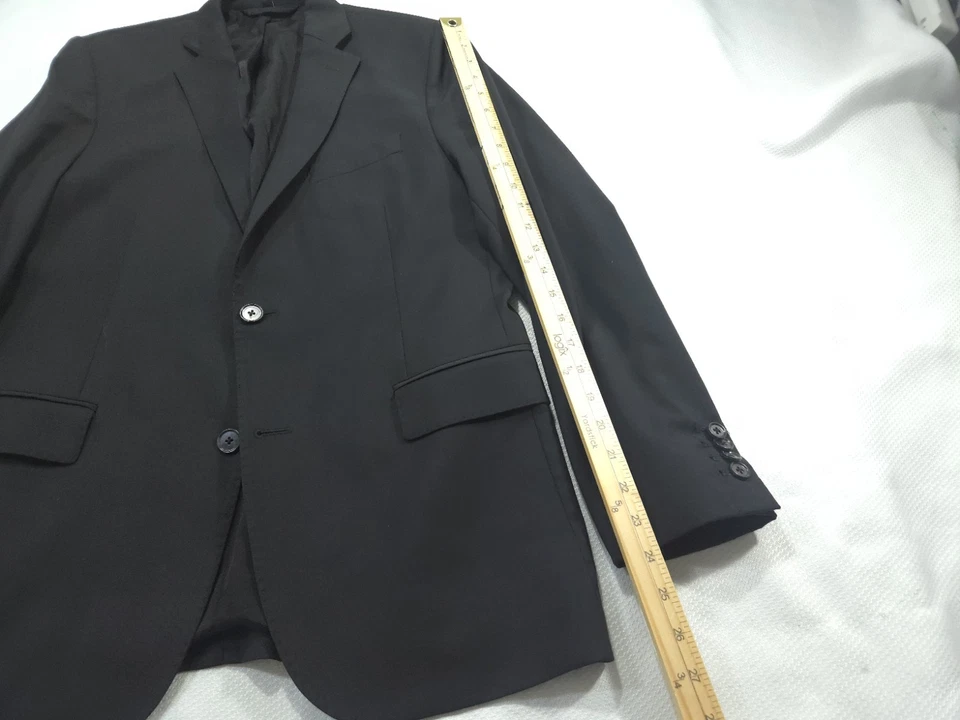 Blazer J Lindeberg Para Hombres 37R Negro Tolva Suave Lana Chaqueta Abrigo Sin Construir Foto 3 de 4
