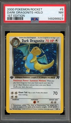 Pokemon Dark Dragonite Team Rocket 1st Edition Holo Rare #5 PSA 7