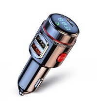 LIHAN Bluetooth 5.4 Car FM Transmitter, Wireless AUX Adapter with Mini, Black