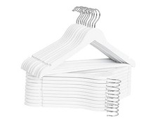 Wooden Hangers 20 Pack, Heavy Duty Wood Hangers for 0.5"T 20 pack White