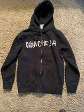 COACHELLA BRAND Hoodie Sweatshirt Black Music Festival Size Small