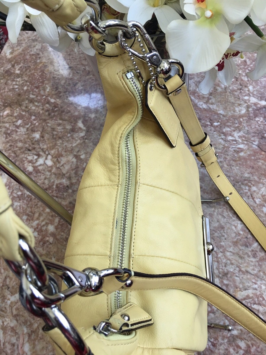 Coach 16808 Kristin Yellow Leather Hobo Convertible Shoulder