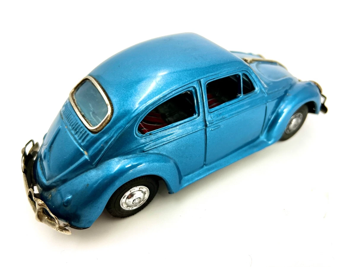 VTG 1960s Groovy Love Bug VW Volkswagen Beetle Metal Tin Toy Car Aoshin  Japan