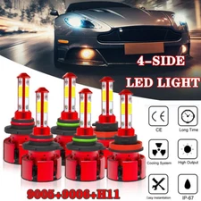 9005 9006 H11 Combo LED Headlight Fog Kits Bulb 6000K White High Low Beam Bulbs