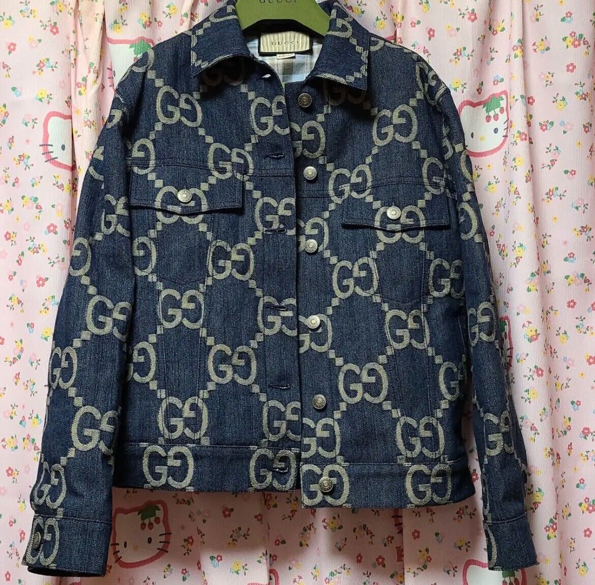 GUCCI Jumbo GG Denim Jacket Size 38 Women's Preowned From Japan