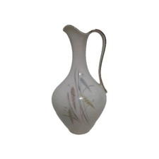 Porzellan Vase Edelstein Bavaria Blumenvase Deko Gold Karaffe Goldrand  17cm 