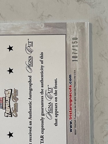 CHUCK HOWLEY 2007 TRISTAR Signa Cuts Cut Auto /150 Auto Cowboys HOF - Picture 8 of 8