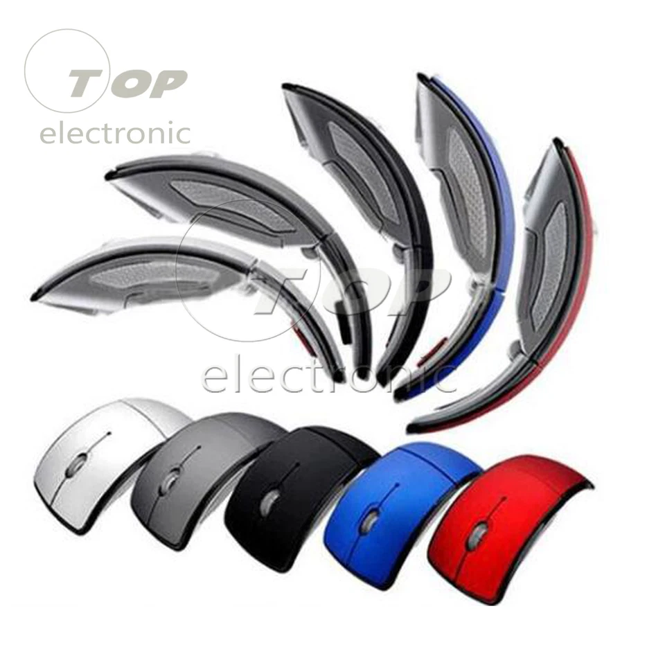 2.4GHz Foldable Arc Wireless Optical Mouse Mice+USB Receiver For PC - Image 3 of 3