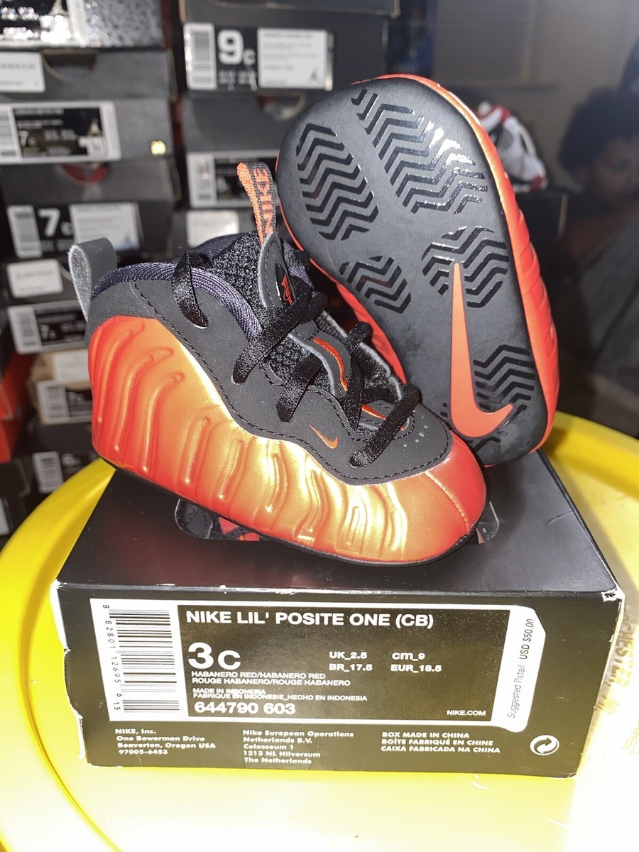 Nike Little Posite One Toddler Size 3C Style Habanero Red 644790