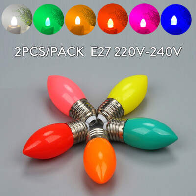 2X 2w E27 Led Bulb C35 Bulbs Colofrful Edison-screw Red Blue Green Pink Yellow
