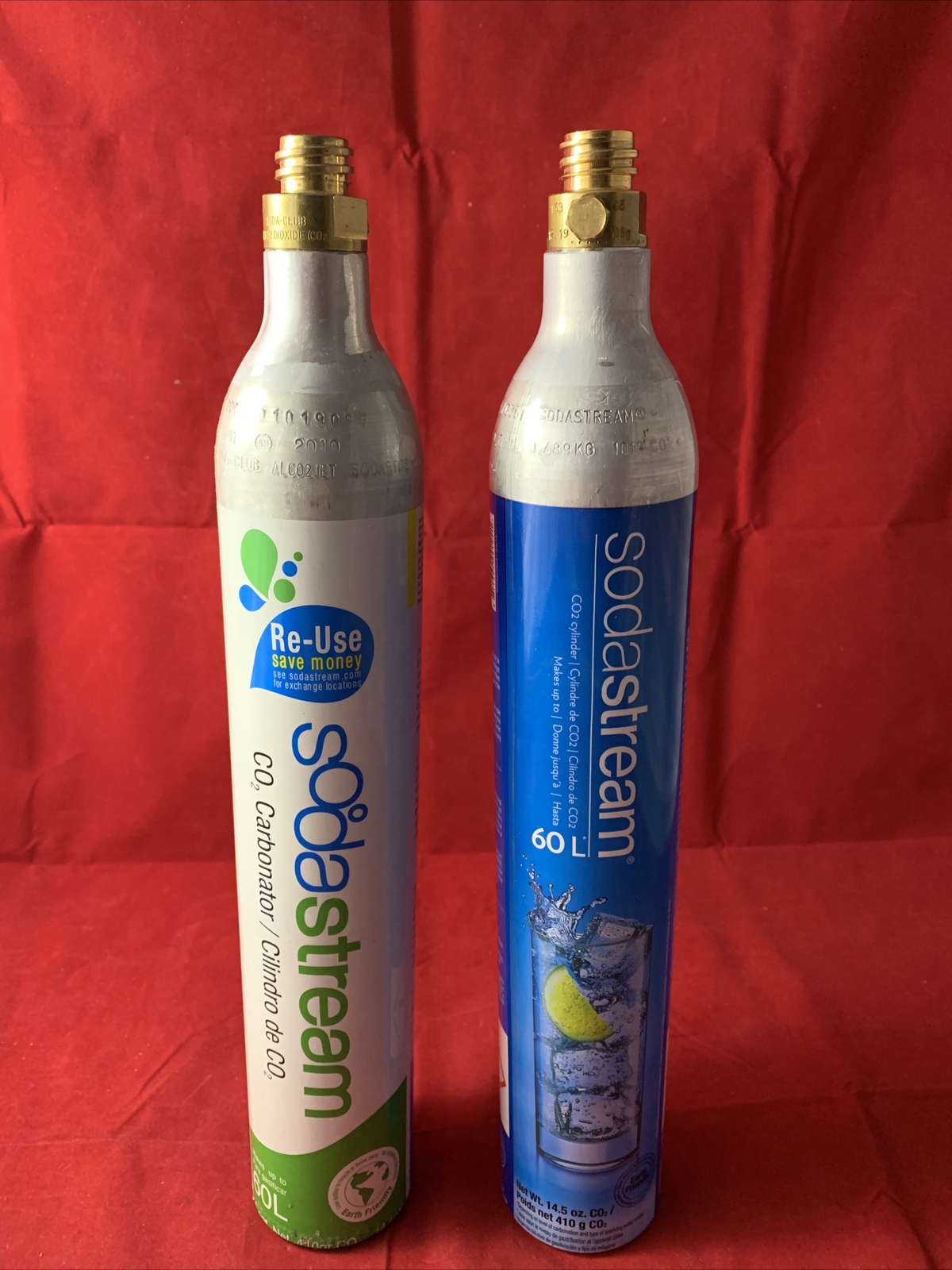 Lot of 2 EMPTY Sodastream CO2 Carbonator Canister Cylinder Bottles 14