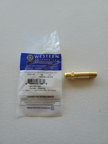 Western 62 and 63 Nut & Nipple Combination Oxygen O2 Regulator 1/4" NPT CGA 540 - Picture 4 of 4